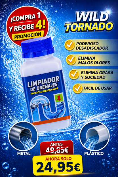 🔥 EL DESATASCADOR MÁS POTENTE DEL MOMENTO. 💥 ¡Llévate 4 por el Precio de 1!  🚨 PROMOCIÓN SOLO HOY 🚨