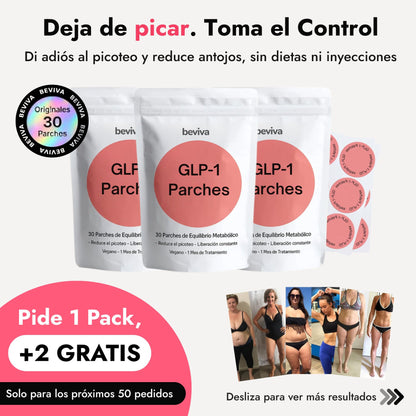 Control del Apetito y Apoyo para Pérdida de Peso  |  GLP-1 Parches Adelgazantes – 30 Unidades + 60 GRATIS